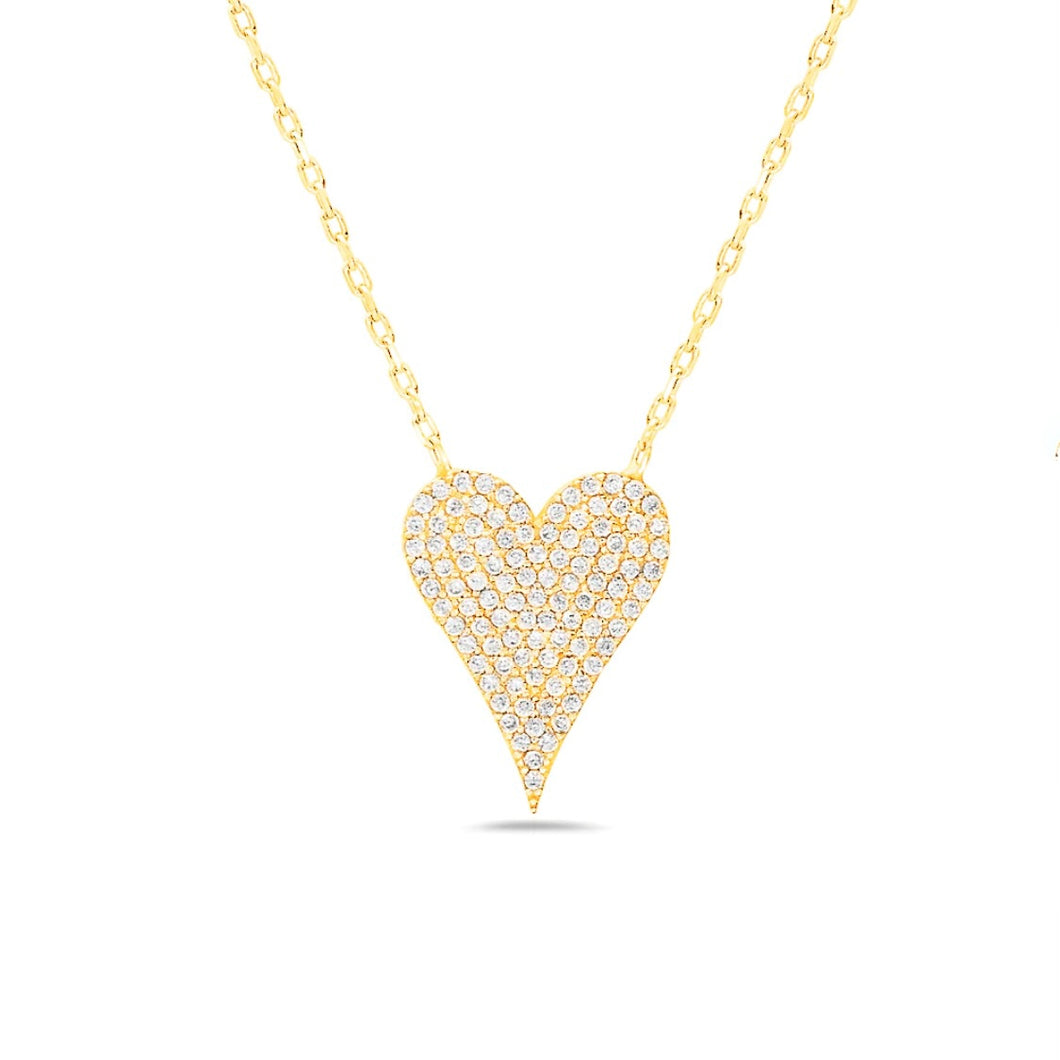 Pointed CZ Heart Necklace