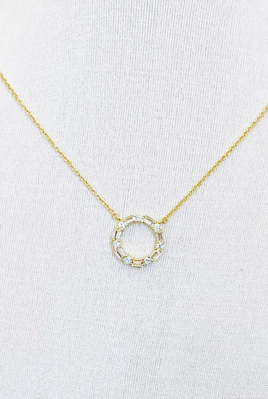 Baguette Circle Necklace