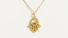Load image into Gallery viewer, Jessy Hamsa and Evil Eye Necklace
