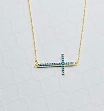 Load image into Gallery viewer, Turquoise Cross Necklace
