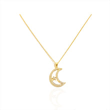 Load image into Gallery viewer, Mother Pearl Crescent  Moon Necklace
