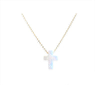 Opal Cross Necklace