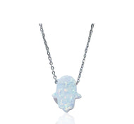 Opal Hamsa Necklace