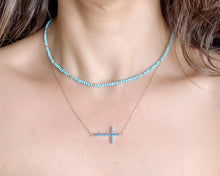 Load image into Gallery viewer, Turquoise Cross Necklace
