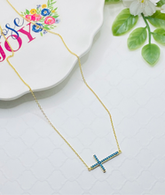 Load image into Gallery viewer, Turquoise Cross Necklace
