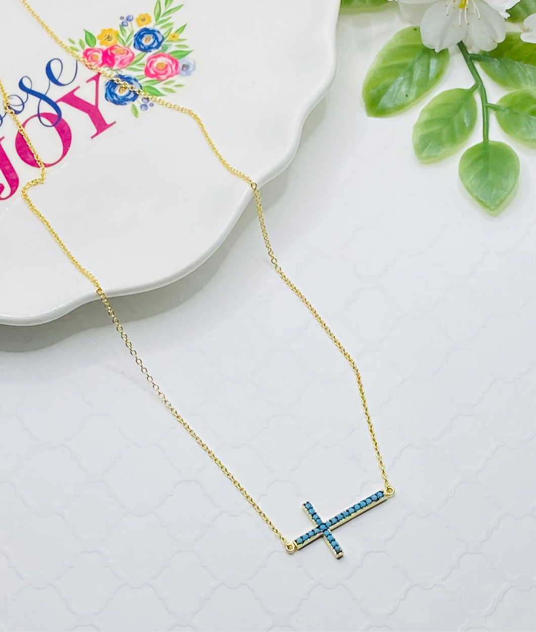 Turquoise Cross Necklace