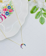 Load image into Gallery viewer, Crescent Moon Multicolor Necklace
