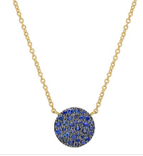 Load image into Gallery viewer, Sapphire Pave Disc Necklace
