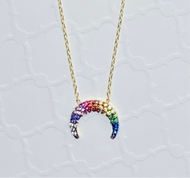 Crescent Moon Multicolor Necklace