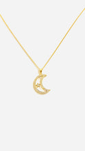 Load image into Gallery viewer, Mother Pearl Crescent  Moon Necklace
