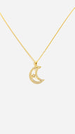 Mother Pearl Crescent  Moon Necklace